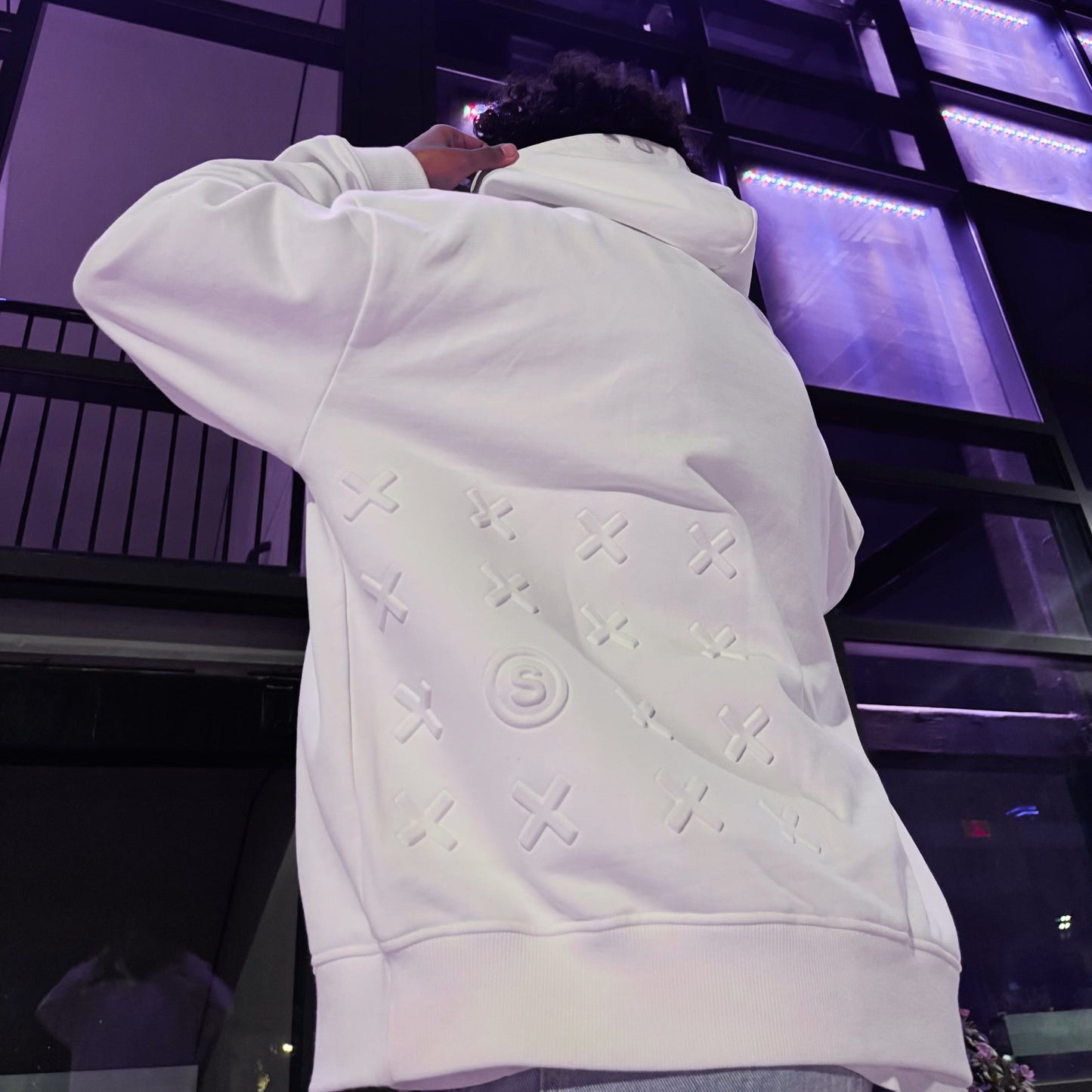 WHITE "SANCTION" HOODIE